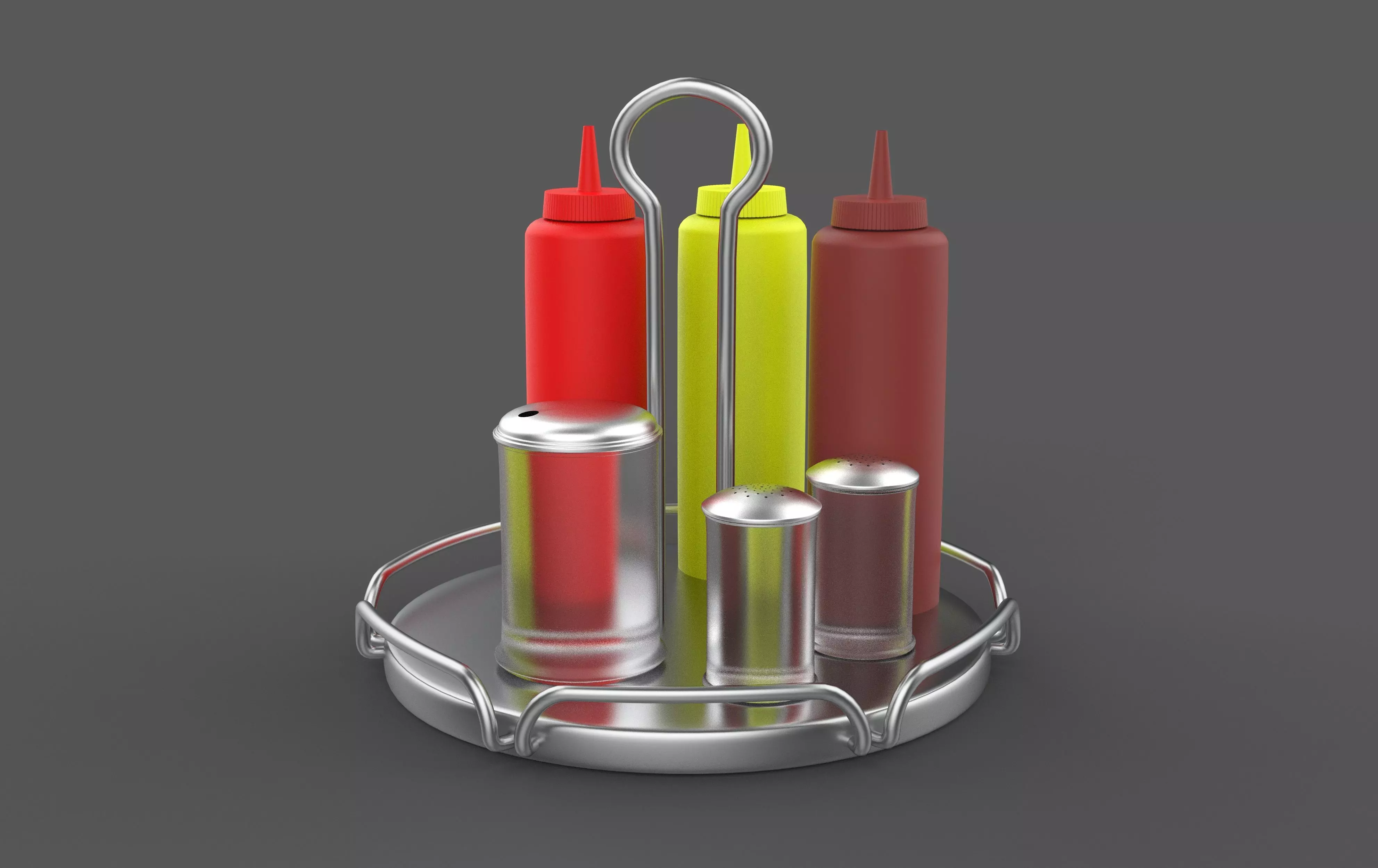 Diner Set Sugar Salt Shaker 3D model_0