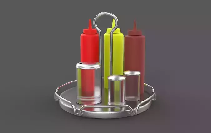 Diner Set Sugar Salt Shaker 3D model Diner Set Sugar Salt Shaker 3D model