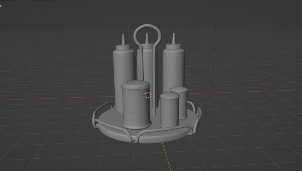 Diner Set Sugar Salt Shaker 3D model_9