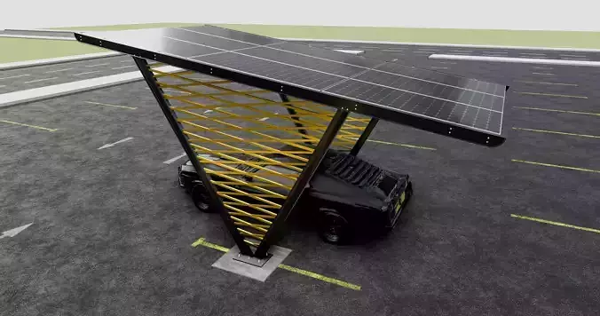 V TYPE MODERN SOLAR CARPORT TYPE-9 3D model