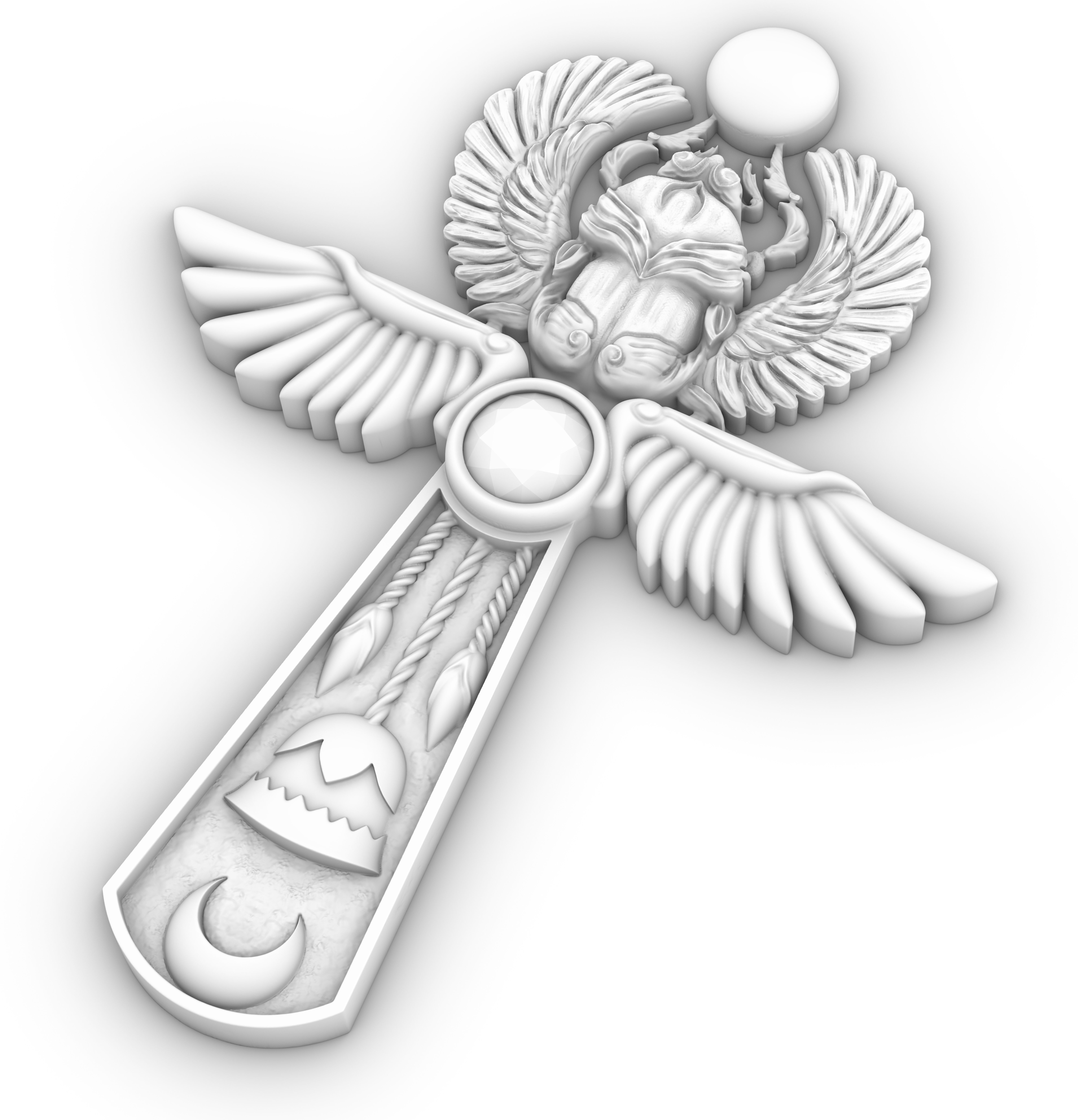 ANKH SCARAB MOON 3D print model_2