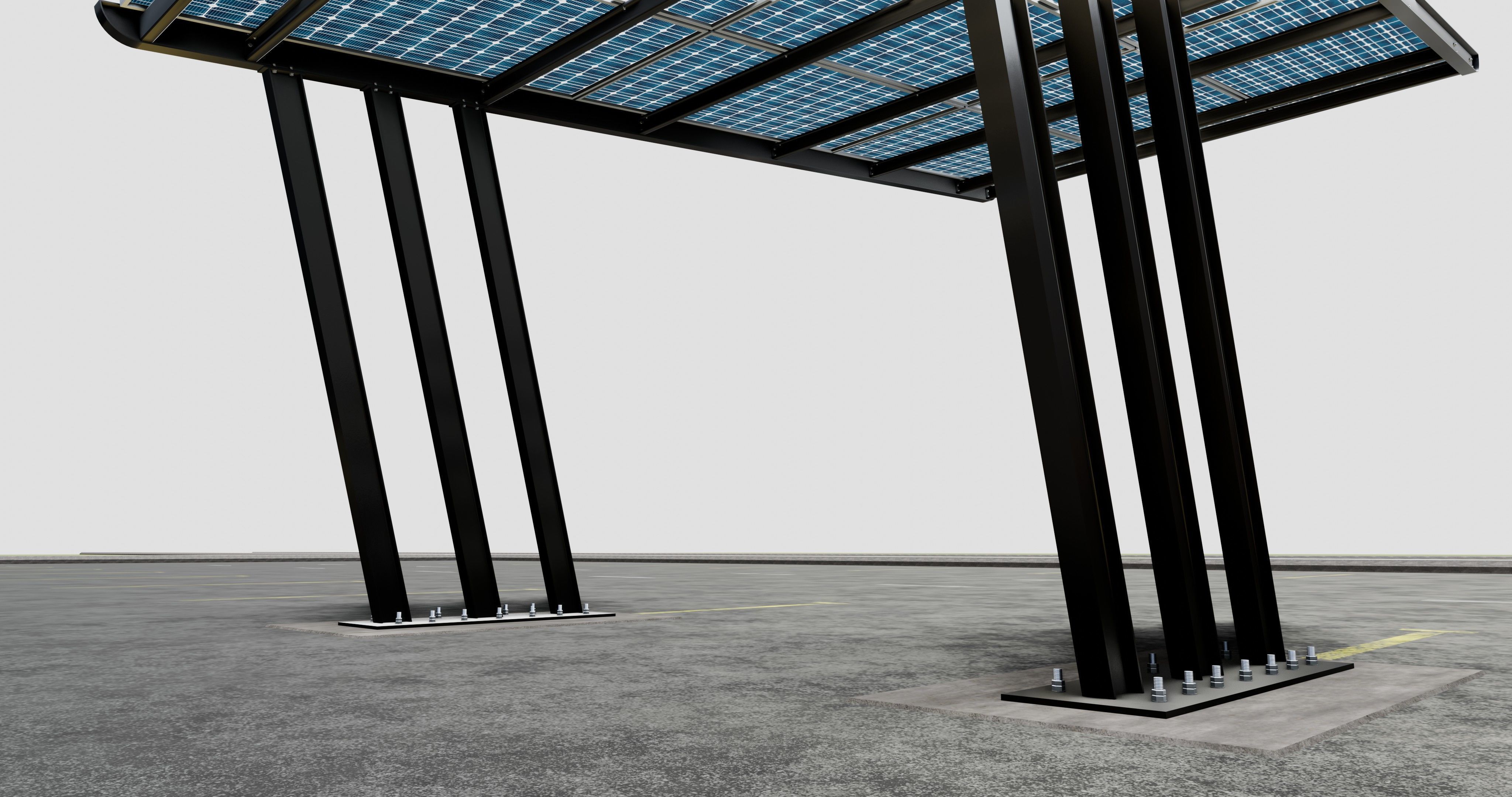 TRIPLE L TYPE MODERN SOLAR CARPORT TYPE-11 3D model_7