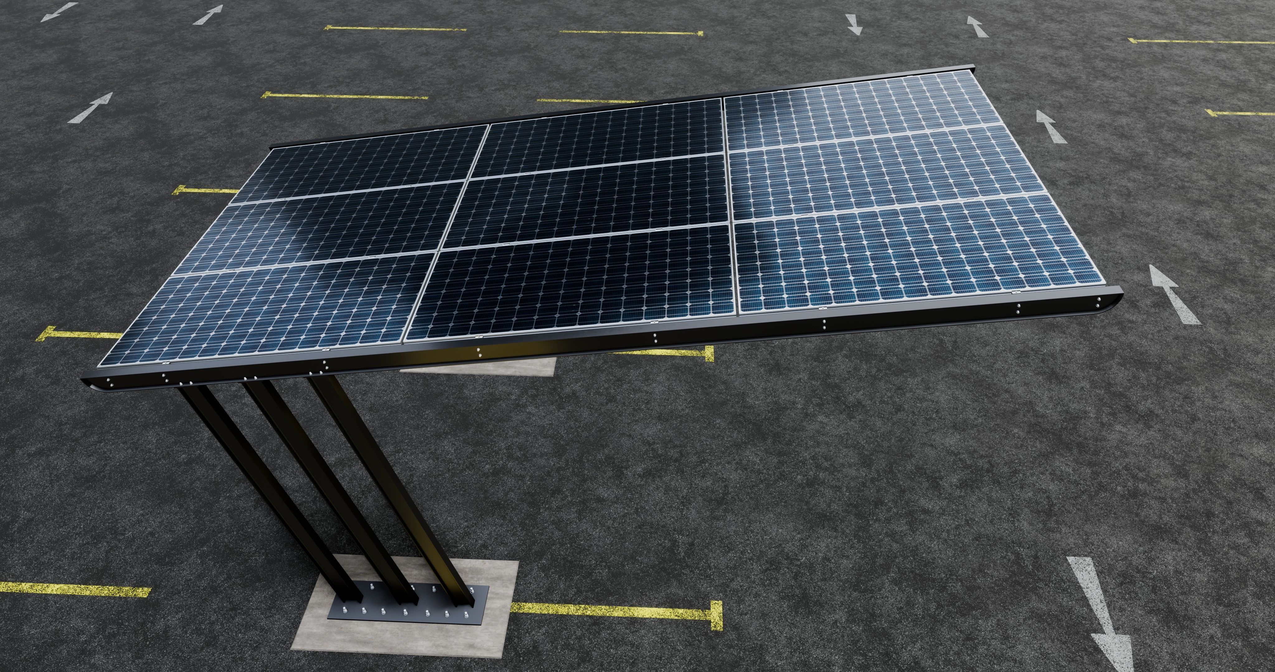 TRIPLE L TYPE MODERN SOLAR CARPORT TYPE-11 3D model_6