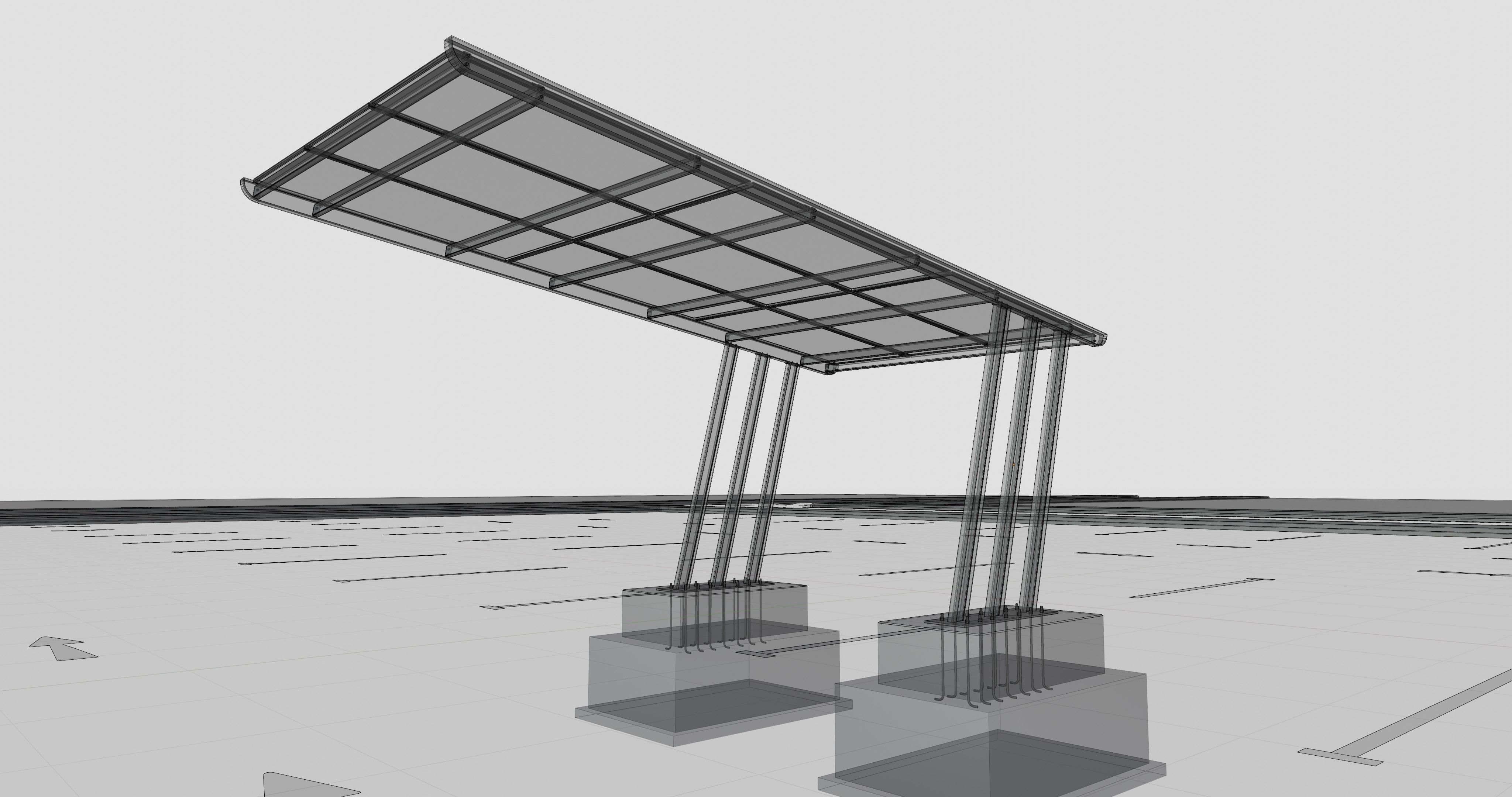 TRIPLE L TYPE MODERN SOLAR CARPORT TYPE-11 3D model_20