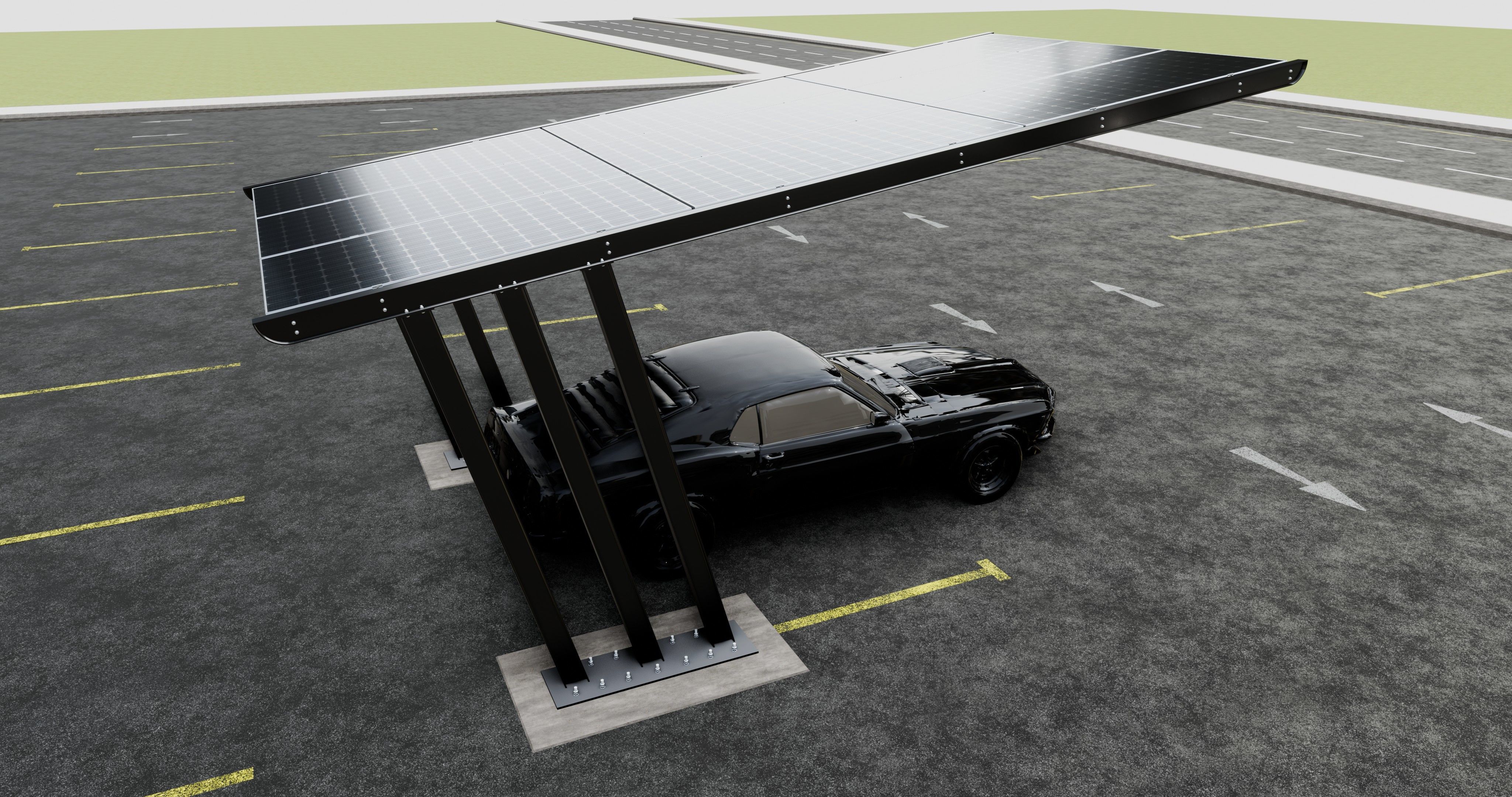 TRIPLE L TYPE MODERN SOLAR CARPORT TYPE-11 3D model_11