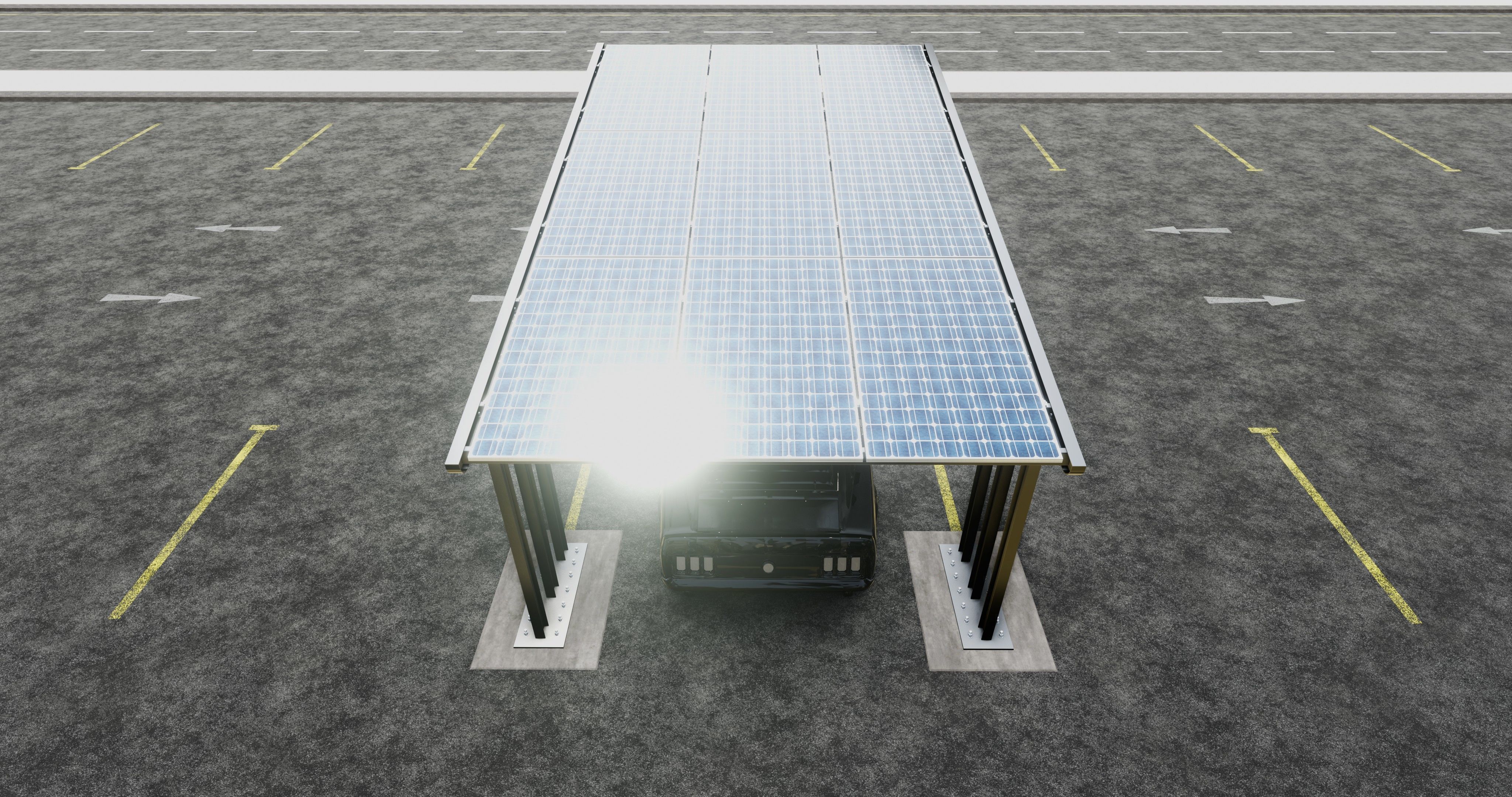 TRIPLE L TYPE MODERN SOLAR CARPORT TYPE-11 3D model_15