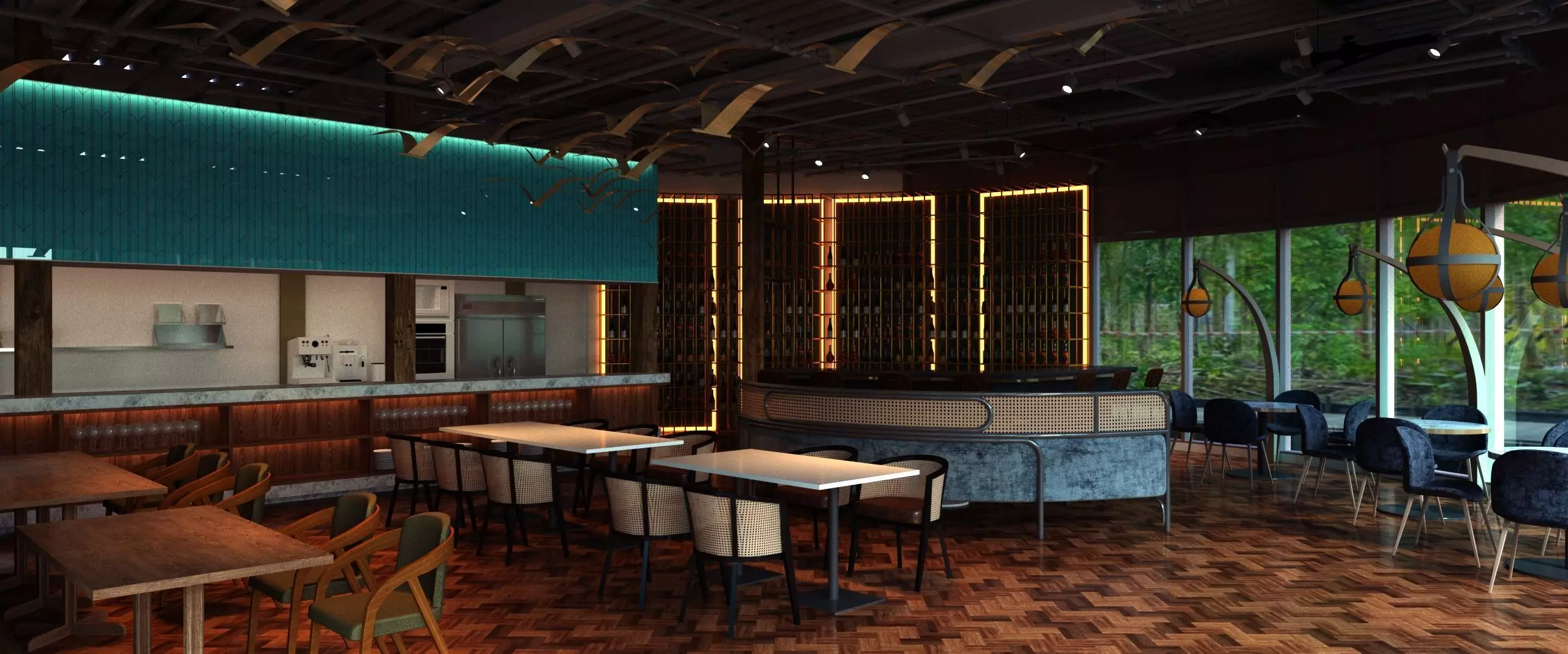 restaurantsky  interior scene 3D model 3D print model_0