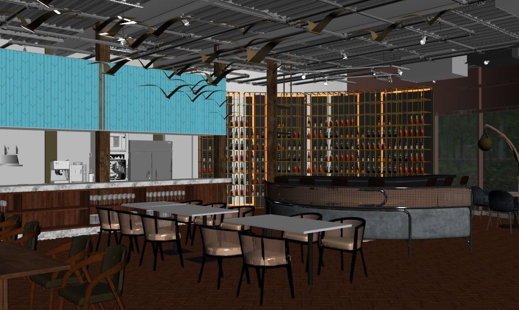 restaurantsky  interior scene 3D model 3D print model_3