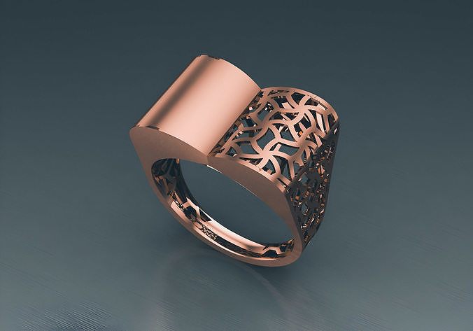 Wire Mesh Plain gold ring 3D print model
