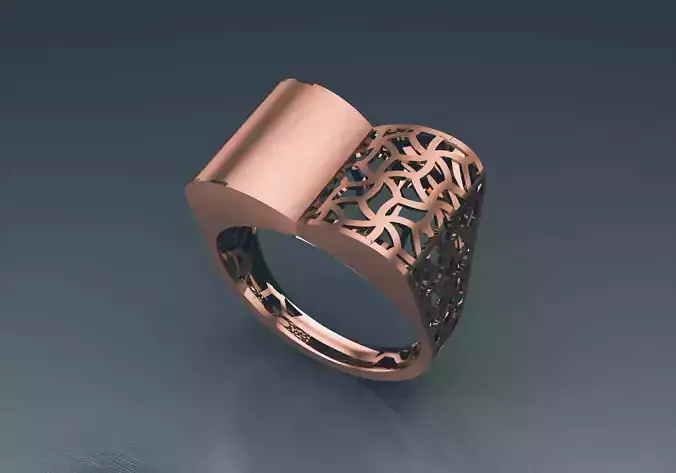 Wire Mesh Plain gold ring