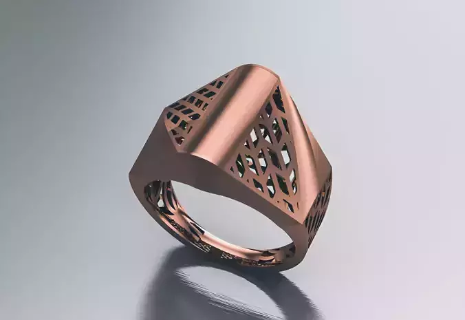 Wire Mesh Plain gold ring