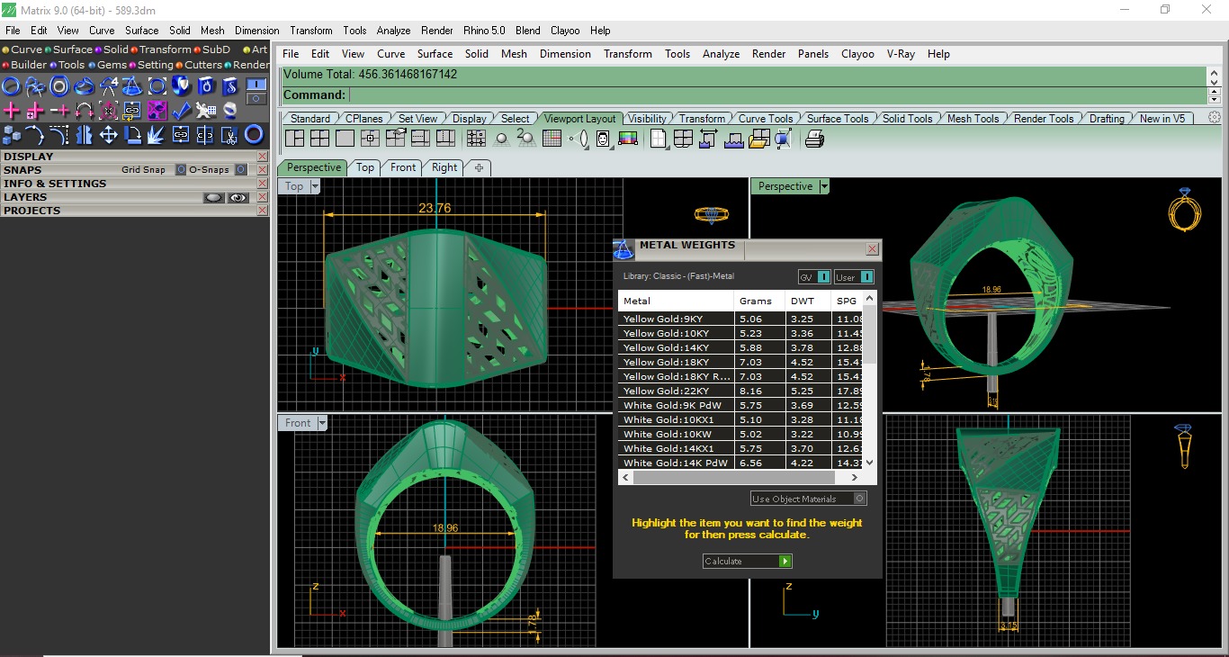 Wire Mesh Plain gold ring 3D print model_3