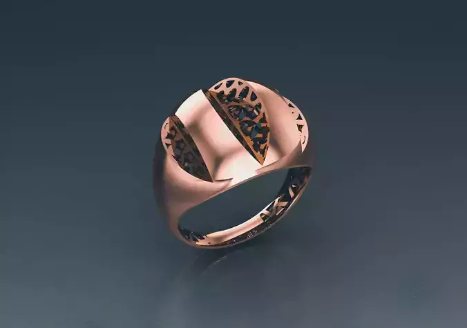 Wire Mesh Plain gold ring