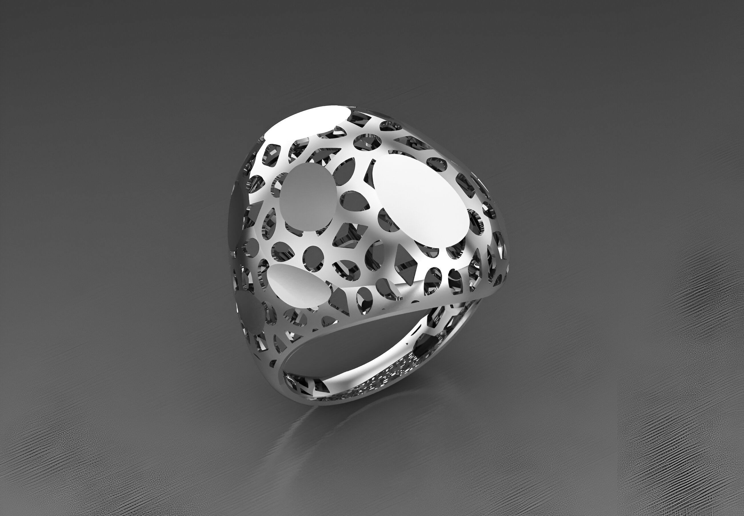 Egg Plate Wire Mesh Plain gold ring 3D print model_2