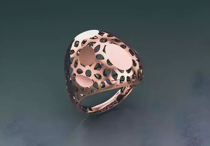 Egg Plate Wire Mesh Plain gold ring