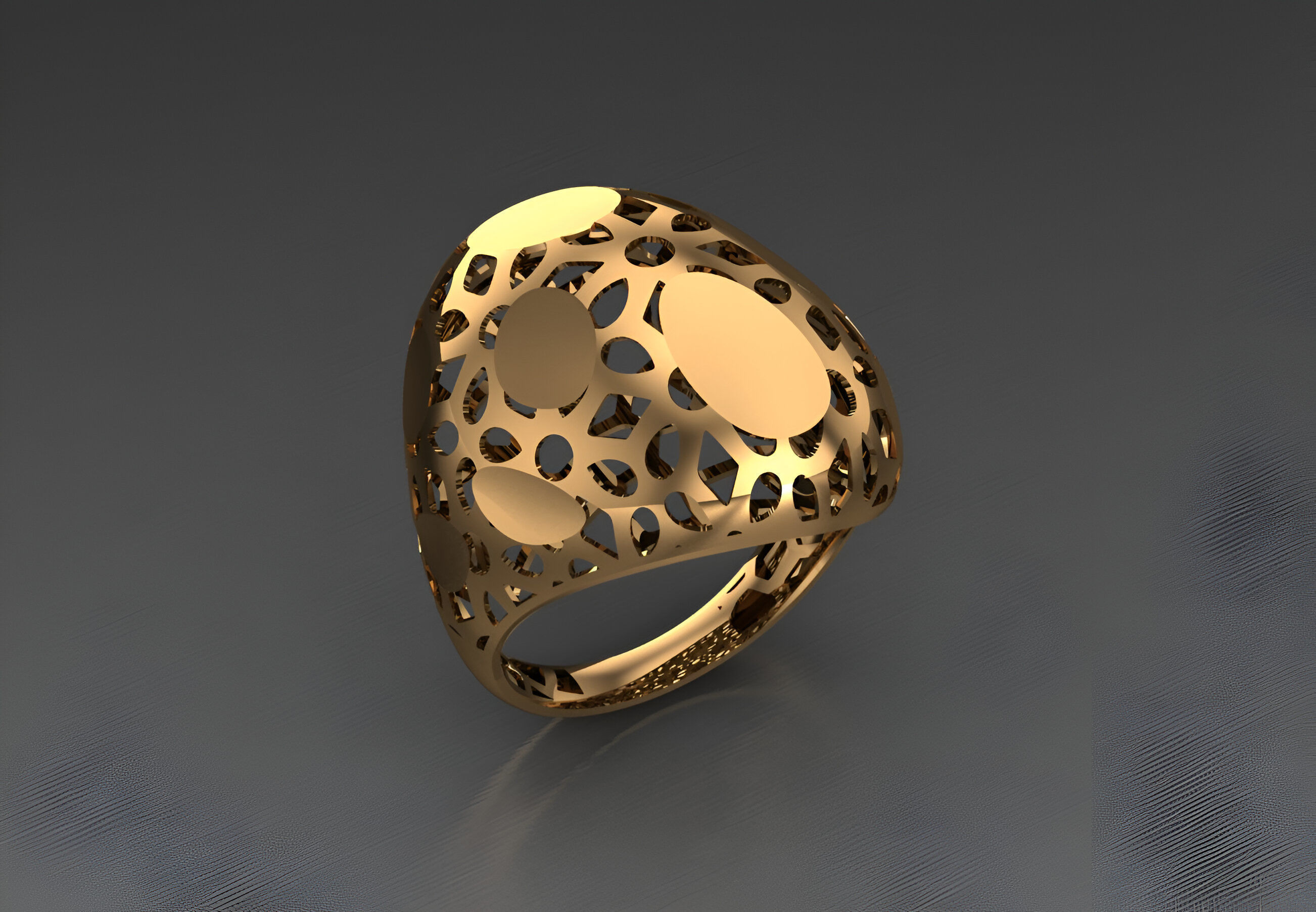 Egg Plate Wire Mesh Plain gold ring 3D print model_1