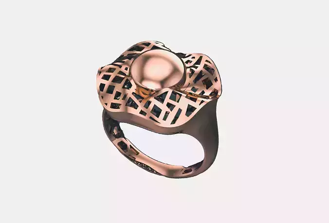Ball Wire Mesh Plain gold ring 3D print model