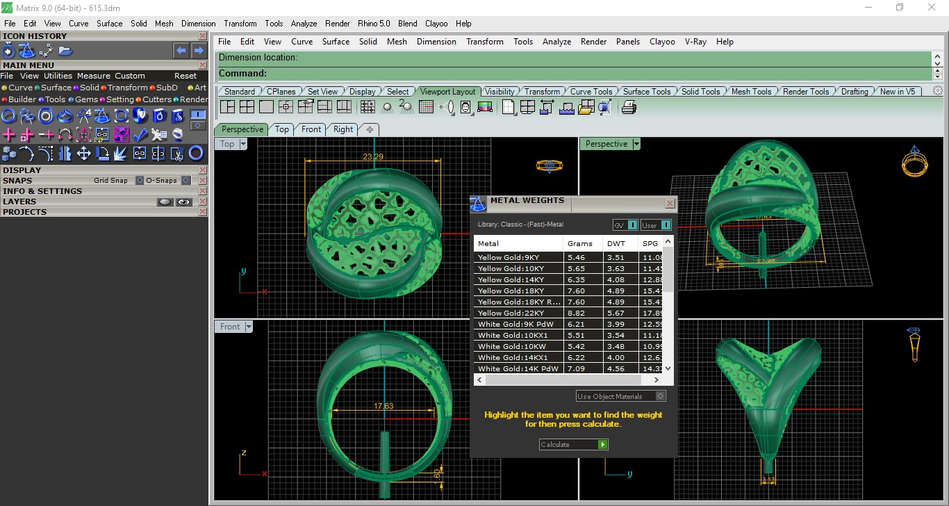 Wire Mesh Flower Plain gold ring 3D print model_3