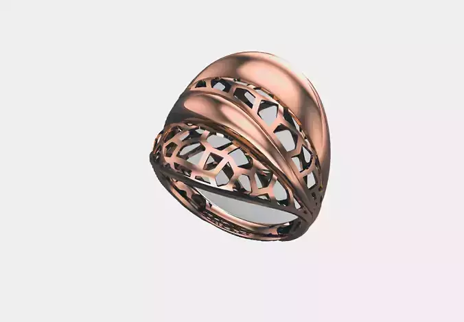 Wire Mesh Plain gold ring