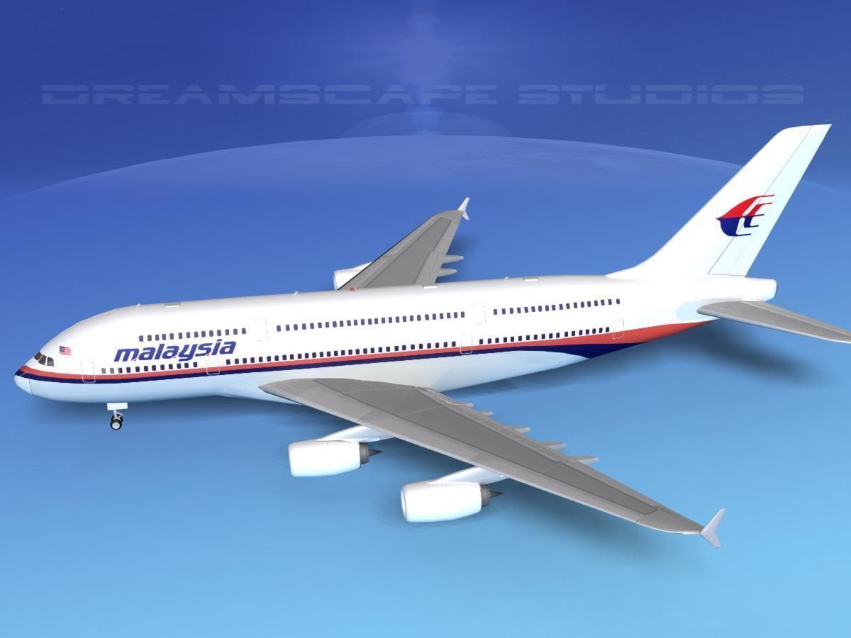 Airbus A380-800 Malaysia Airlines 3D model_9