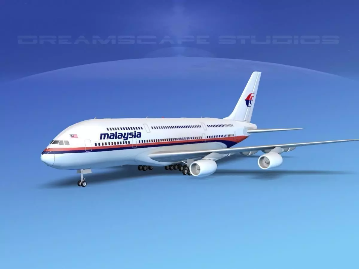 Airbus A380-800 Malaysia Airlines 3D model_0