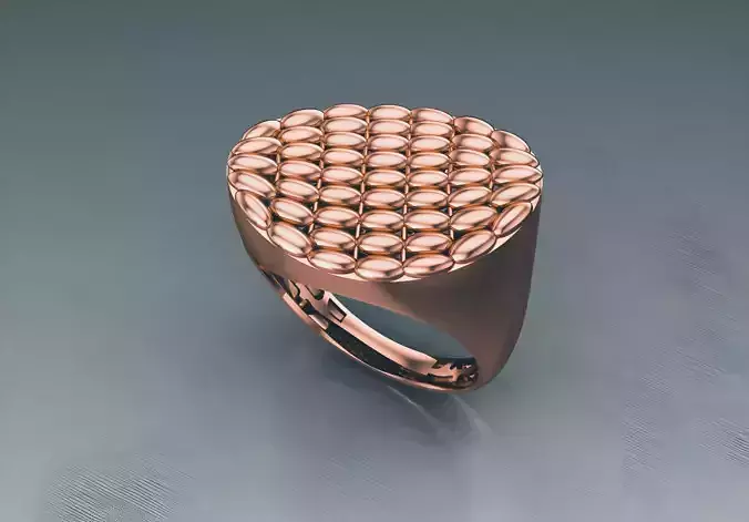 Beads Top Plain gold ring 3D print model