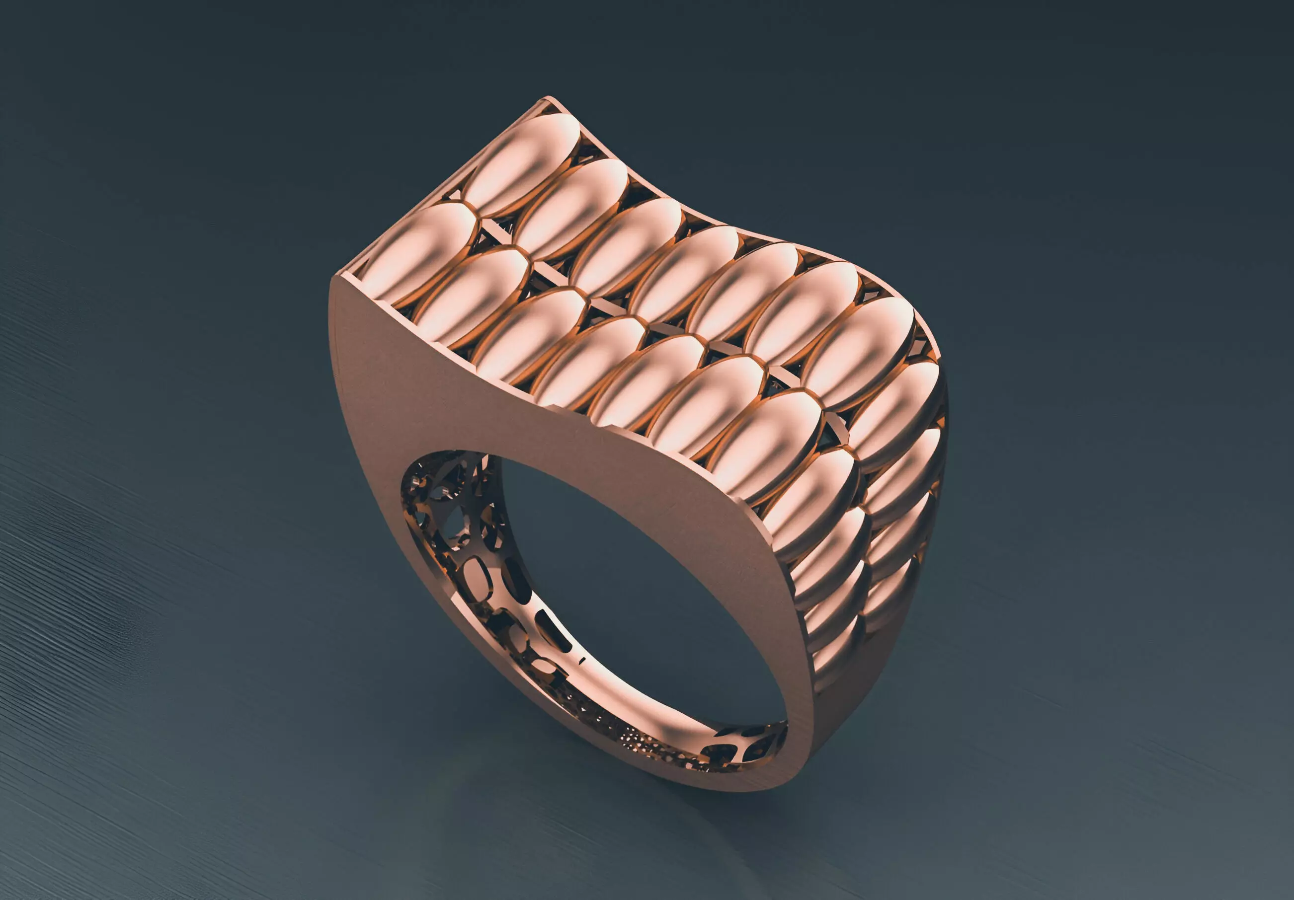 Chain Lock Plain gold ring 3D print model_0