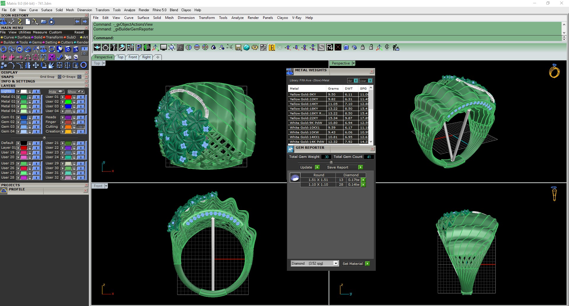 Flower Bookey Wire Mesh Plain gold ring 3D print model_3
