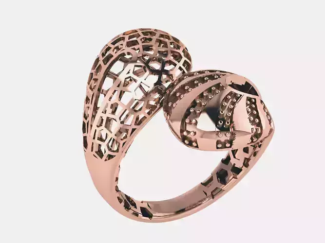 Wire Mesh Plain gold ring