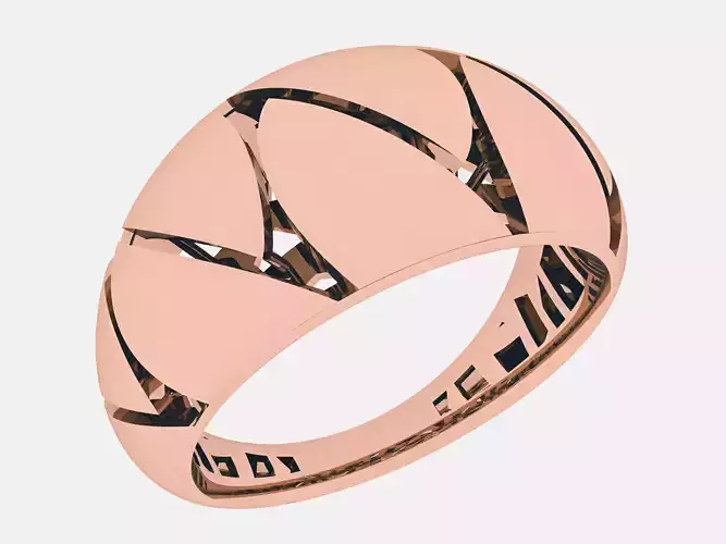 Closed Teeth Plain gold ring 3D print model