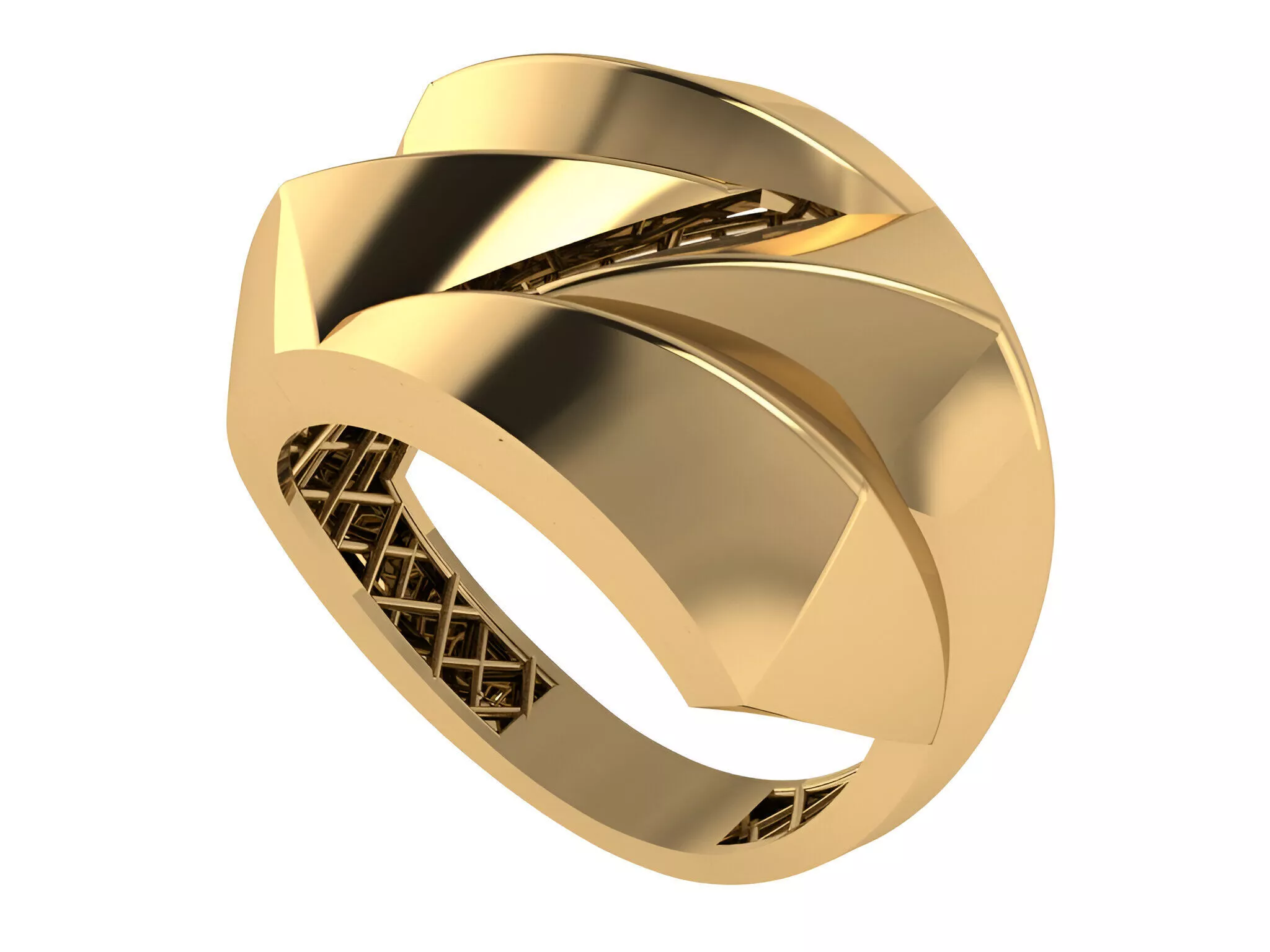 Wave Line Plain gold ring 3D print model
