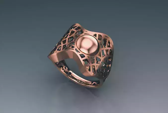 Wire Mesh Plain gold ring