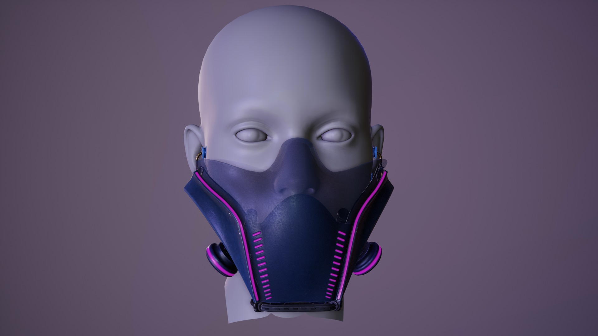 Sci fi Glasses Goggles and Mask 3 Low-poly 3D model_4