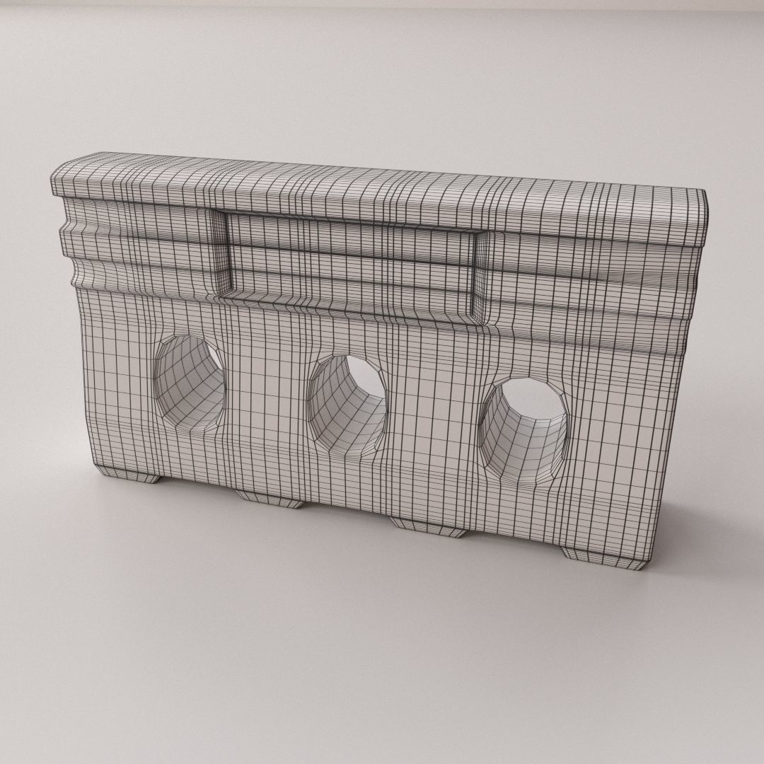 Jersey Barrier 3D model_4