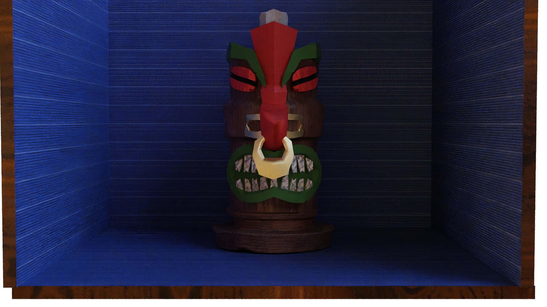 Tiki Mask1 Low-poly 3D model_3