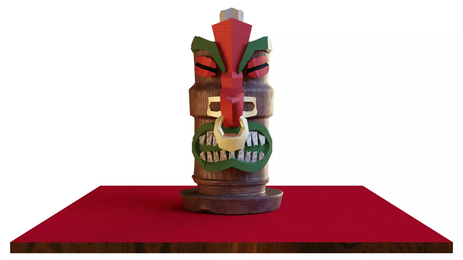 Tiki Mask1 Low-poly 3D model_0
