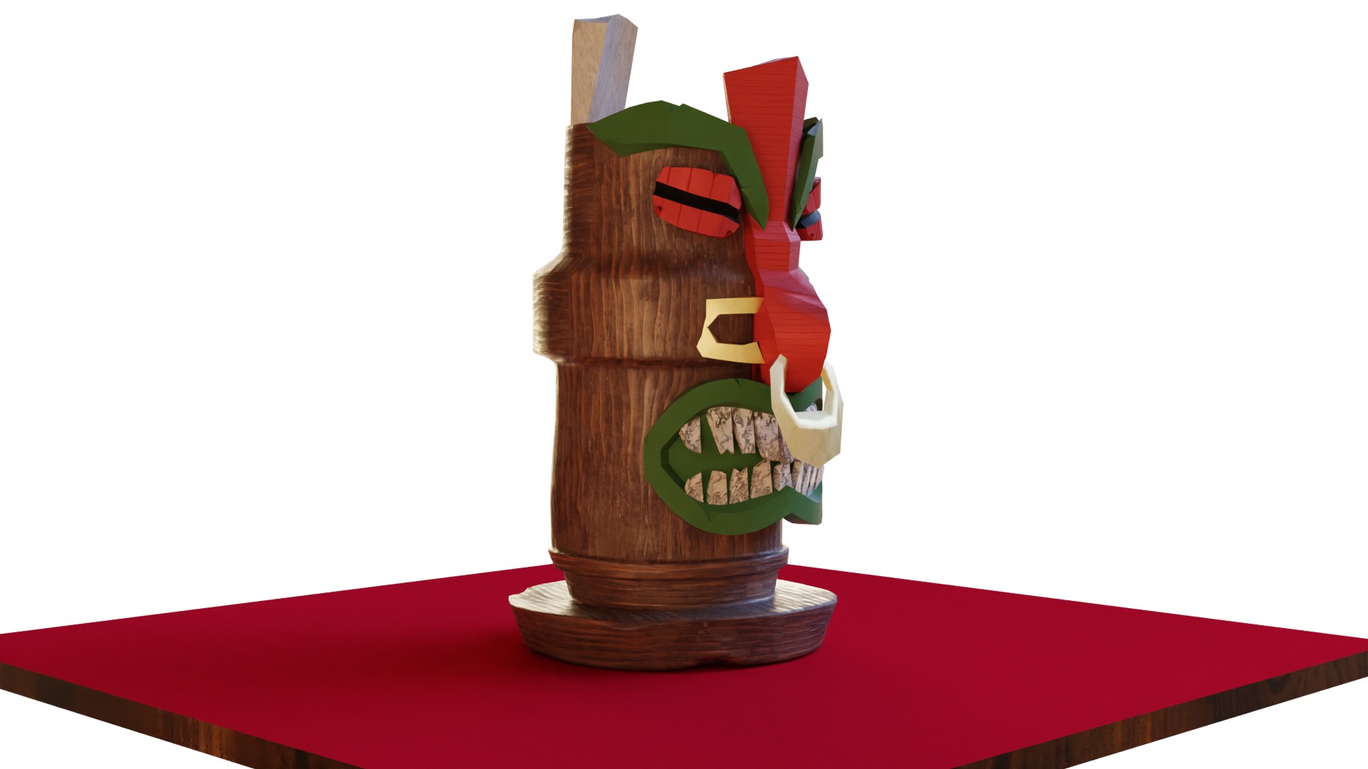 Tiki Mask1 Low-poly 3D model_5