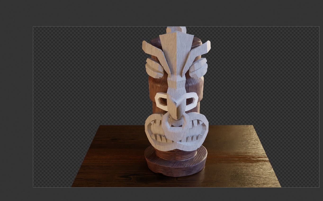 Tiki Mask1 Low-poly 3D model_1