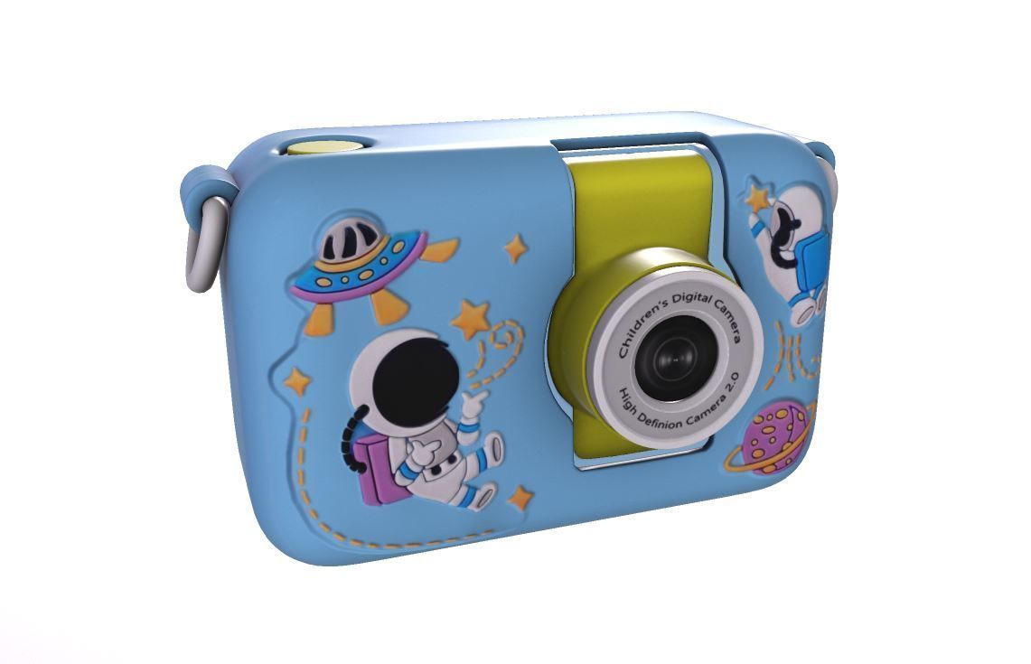 Childrens Digital Camera Low-poly 3D model_4