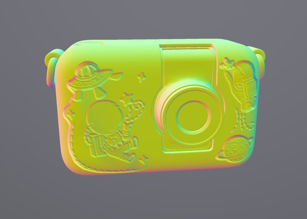 Childrens Digital Camera Low-poly 3D model_9