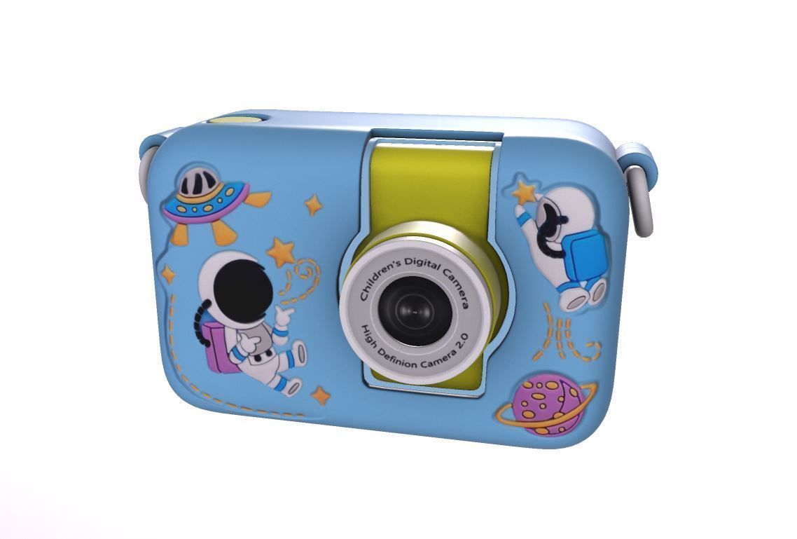 Childrens Digital Camera Low-poly 3D model_5
