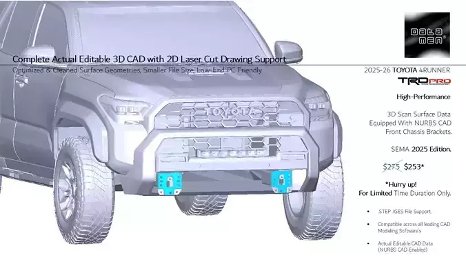 2025 TOYOTA 4Runner TRD Pro 3D Scan Surface Data 3D model 2025 TOYOTA 4Runner TRD Pro 3D Scan Surface Data 3D model