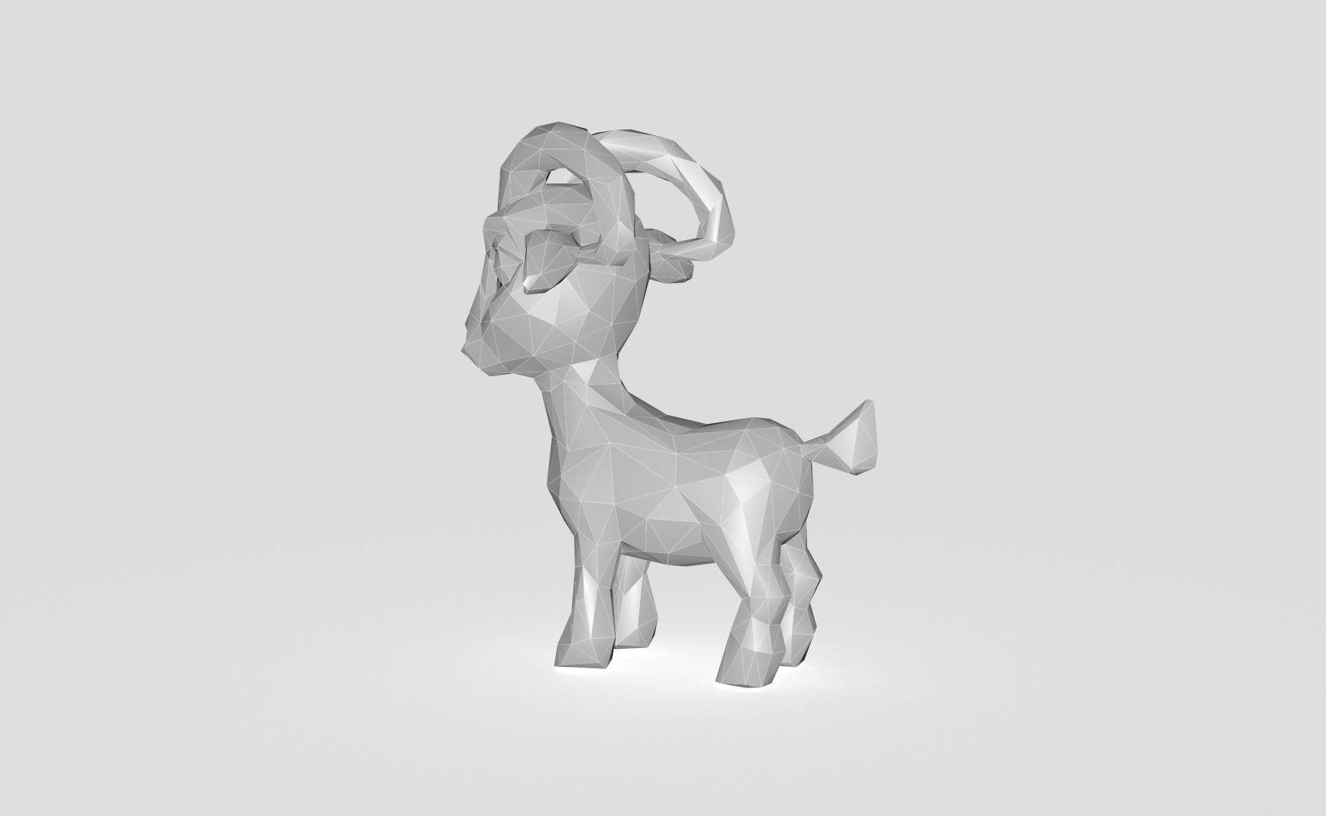 Goat Low-poly Low-poly 3D model_1