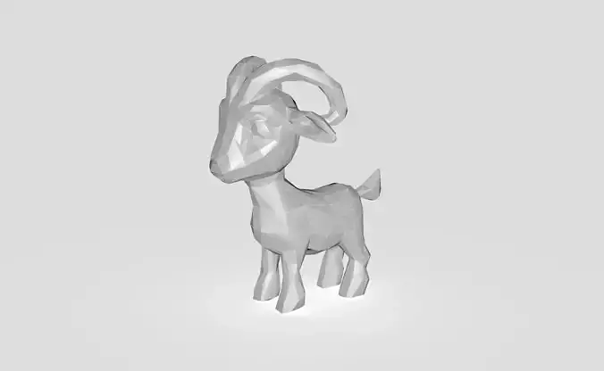 Goat Low-poly Low-poly 3D model
