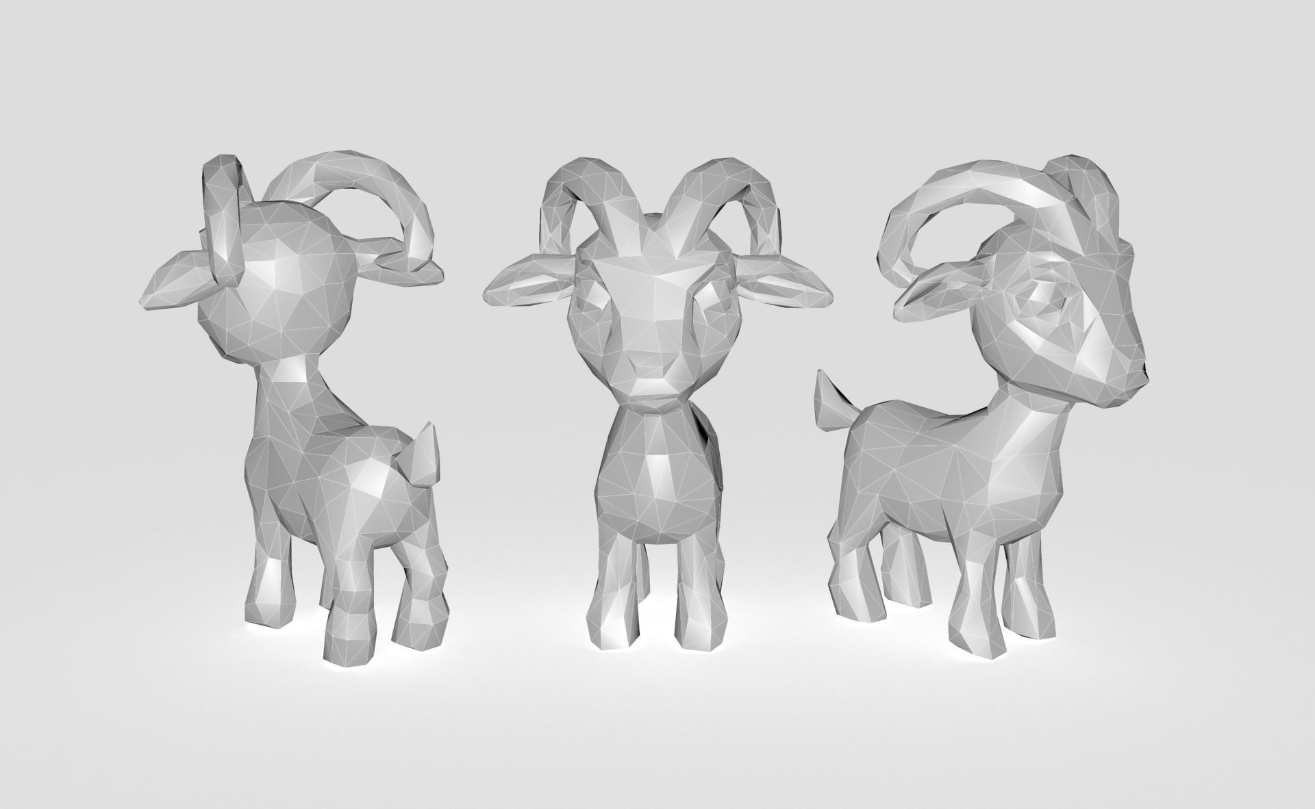 Goat Low-poly Low-poly 3D model_6