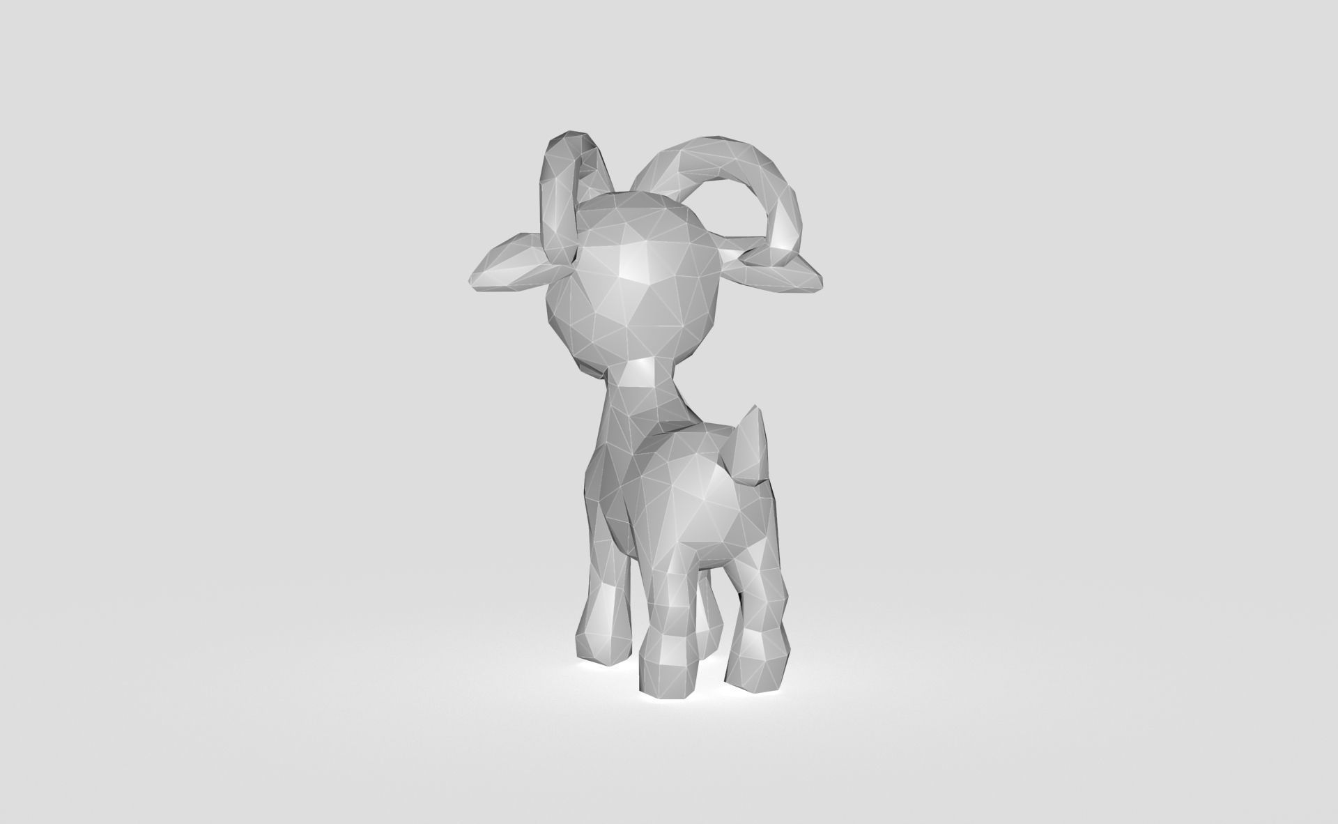 Goat Low-poly Low-poly 3D model_2