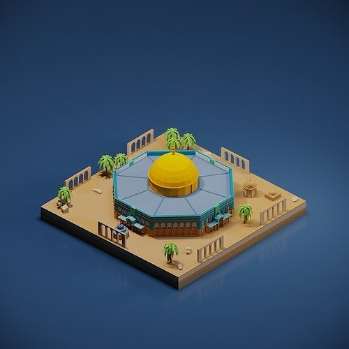 Dome of the Rock jerusalem Low-poly 3D model