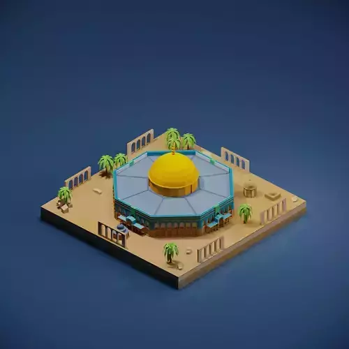 Dome of the Rock jerusalem Low-poly 3D model