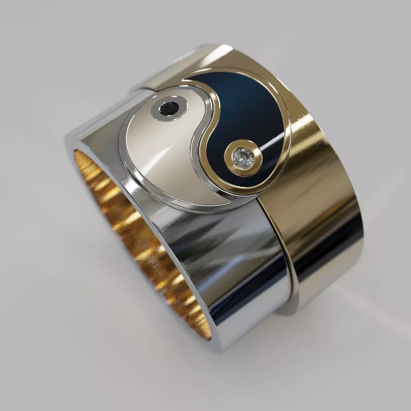 ring obr 527 yin and yang 3D print model