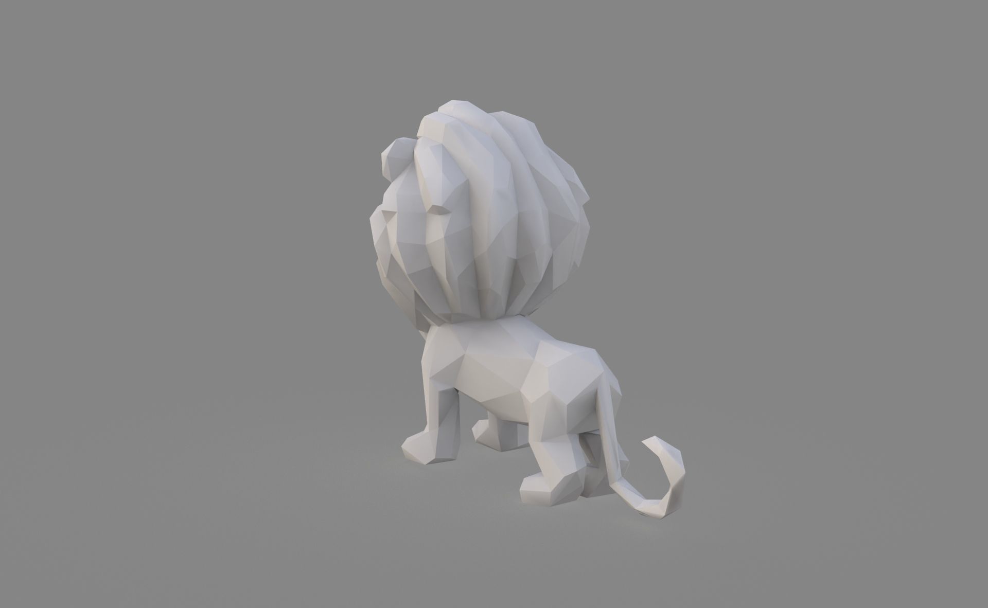 Lion Low poly Low-poly 3D model_5